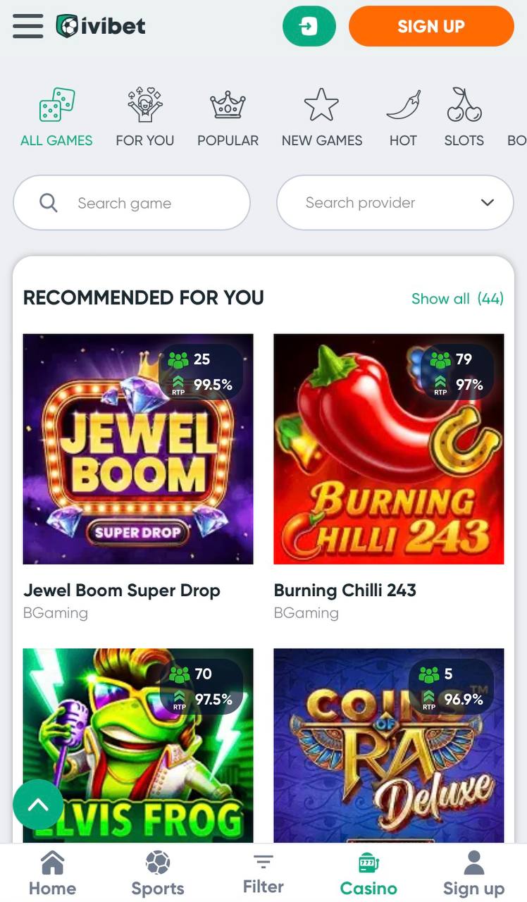 Casino section